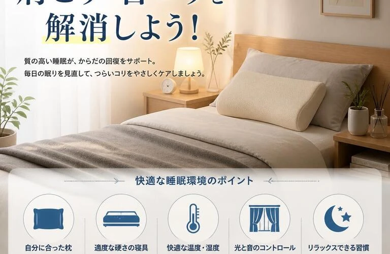 健康的な睡眠環境で肩こり・首コリを解消しよう！