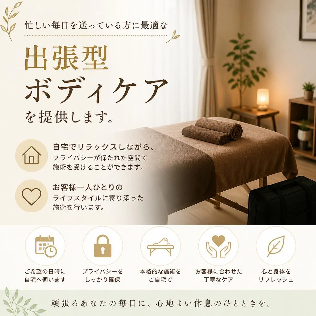 出張型ボディケアの特徴