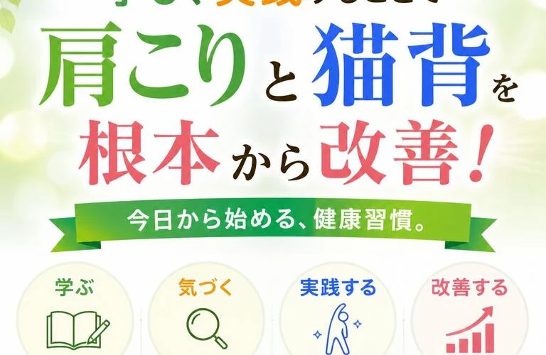 健康教室で学び、実践することで肩こりと猫背を根本から改善！