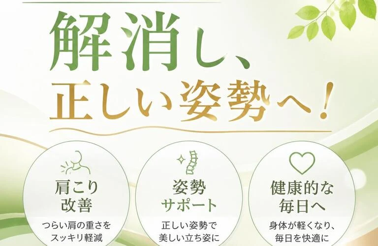 肩こりの悩みを解消し、正しい姿勢へ！