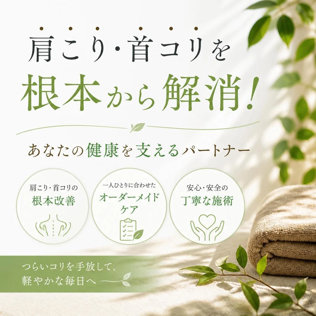 肩こり・首コリを根本から解消！あなたの健康を支えるパートナー