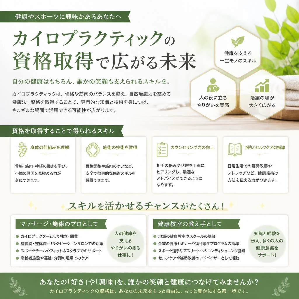 資格取得のススメ：カイロプラクティックの魅力