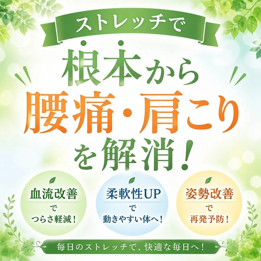 ストレッチで根本から腰痛・肩こりを解消！