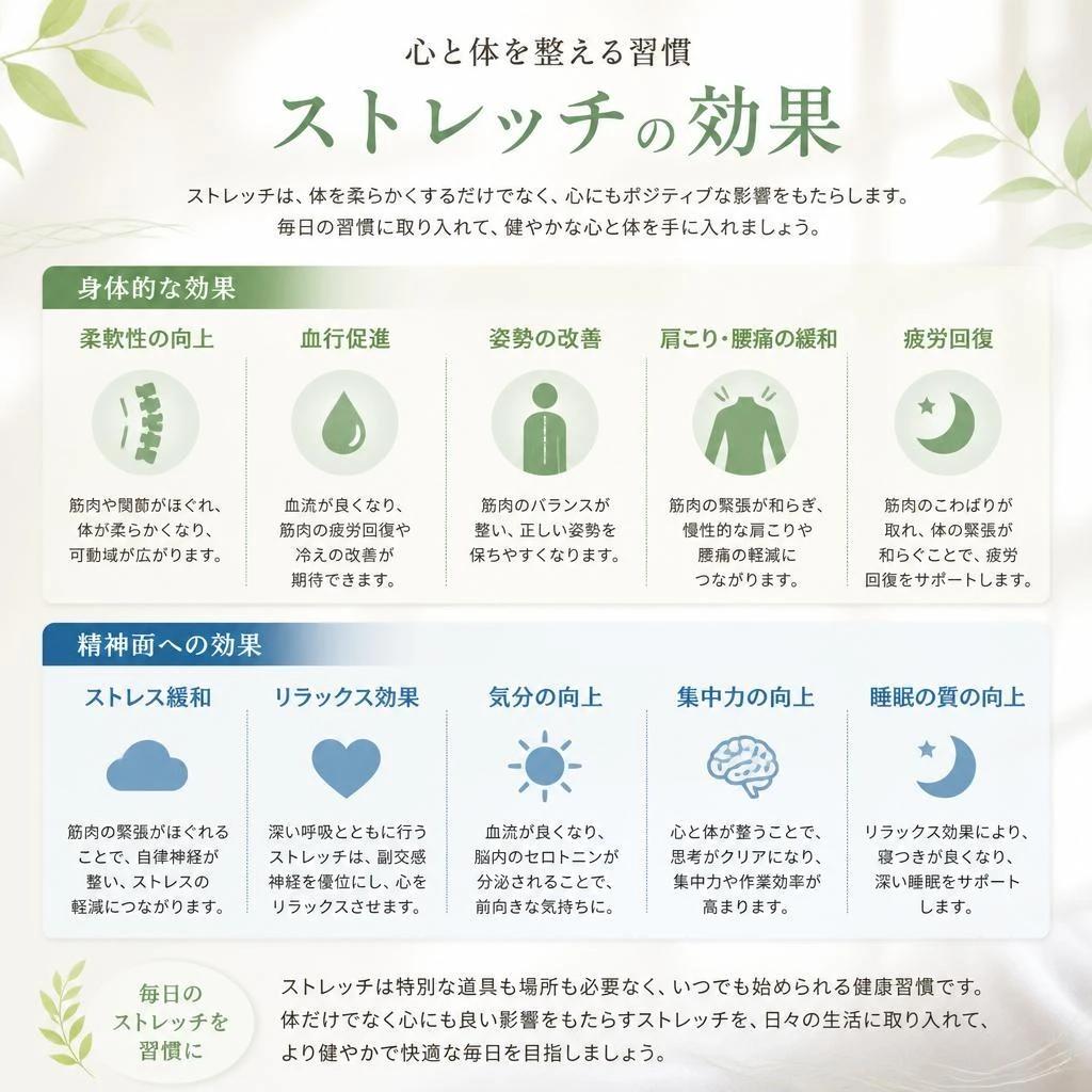 3. ストレッチのメリット：身体だけでなく心も健康に