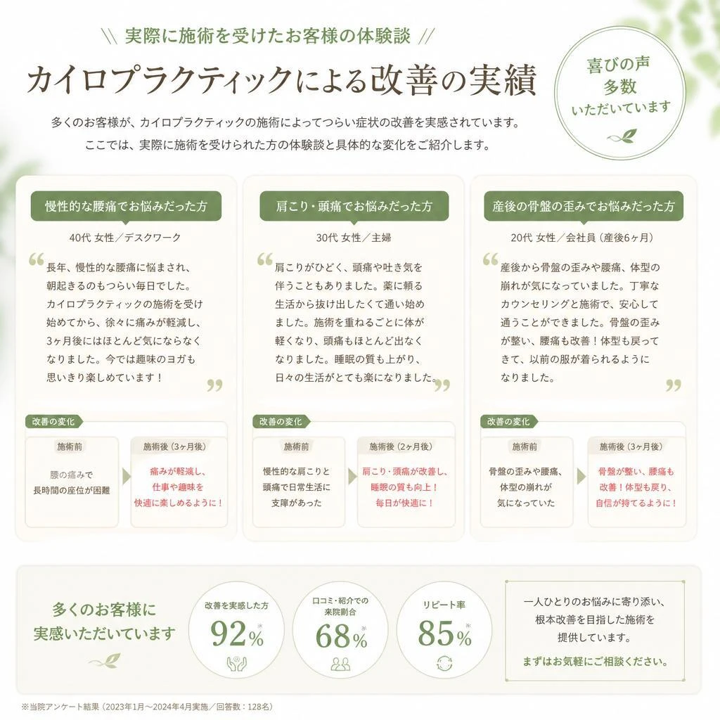 お客様の声：実績と体験談