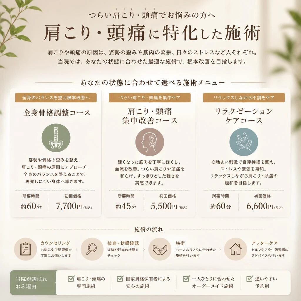 施術メニューと料金