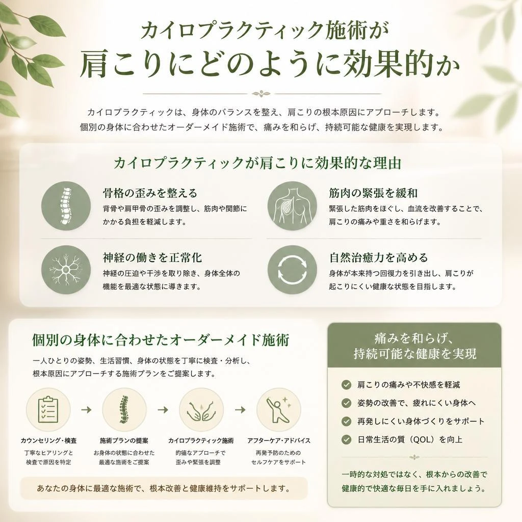 カイロプラクティックで肩こりを根本から解消！