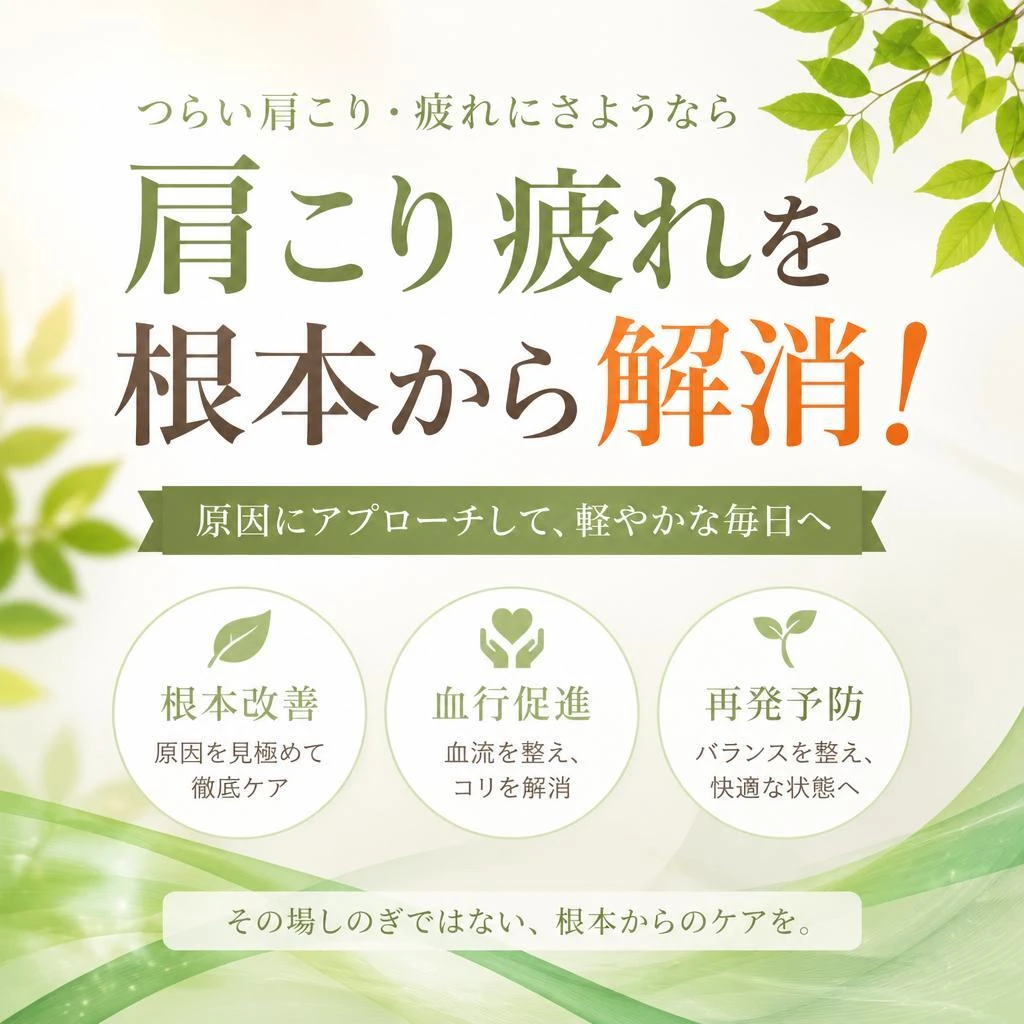 肩こり疲れを根本から解消！