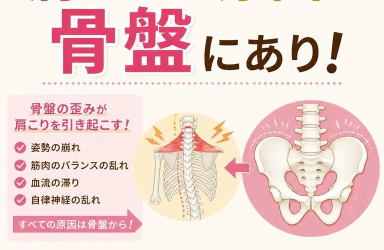 肩こりの原因は骨盤にあり！