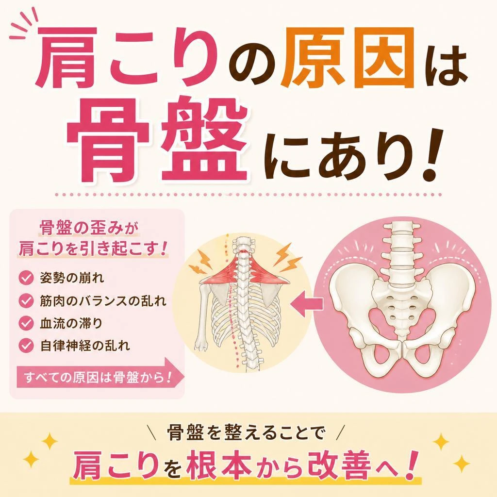 肩こりの原因は骨盤にあり！