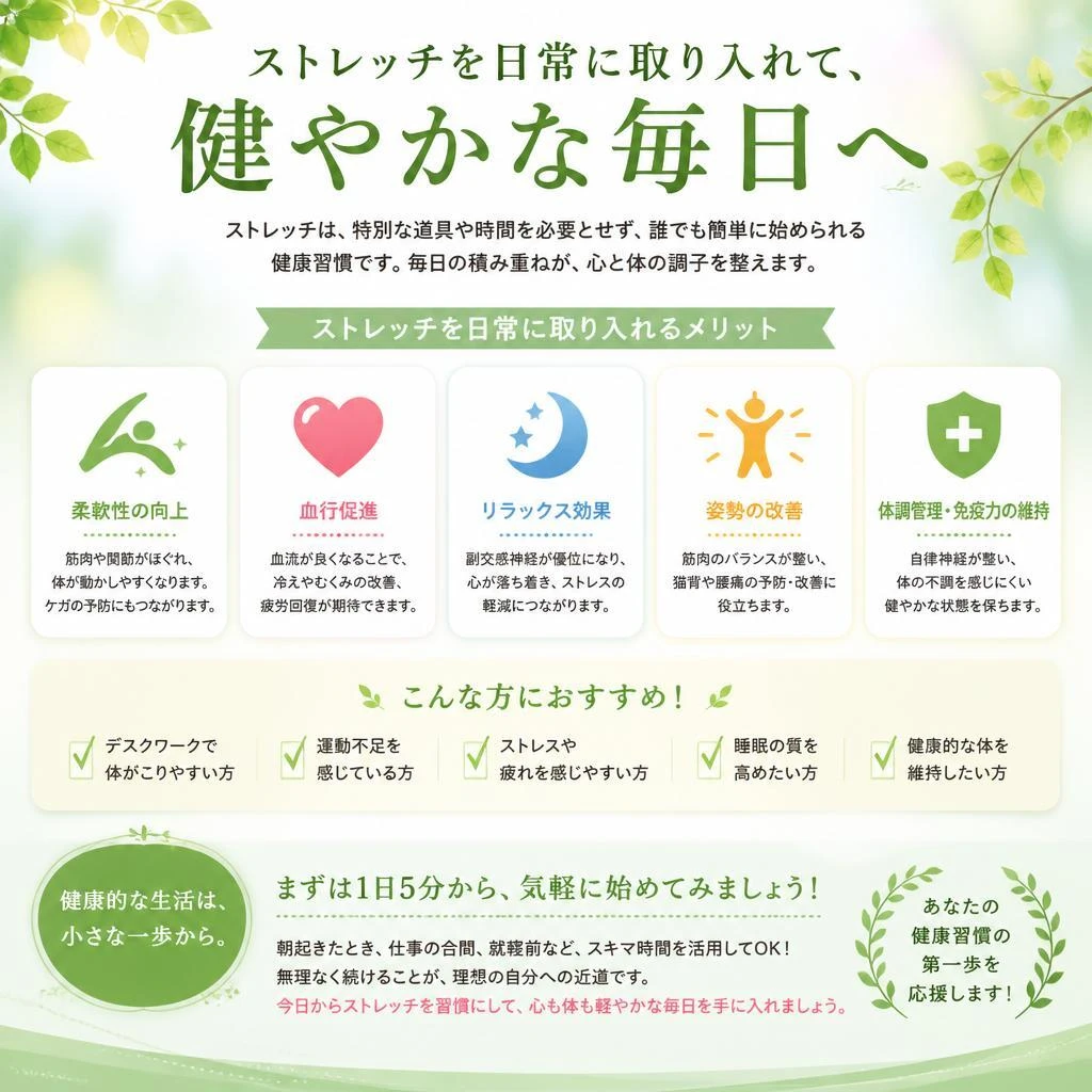 ストレッチで得られる体調管理のメリット