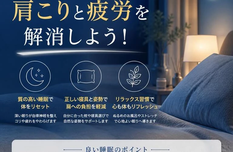 より良い睡眠で肩こりと疲労を解消しよう！
