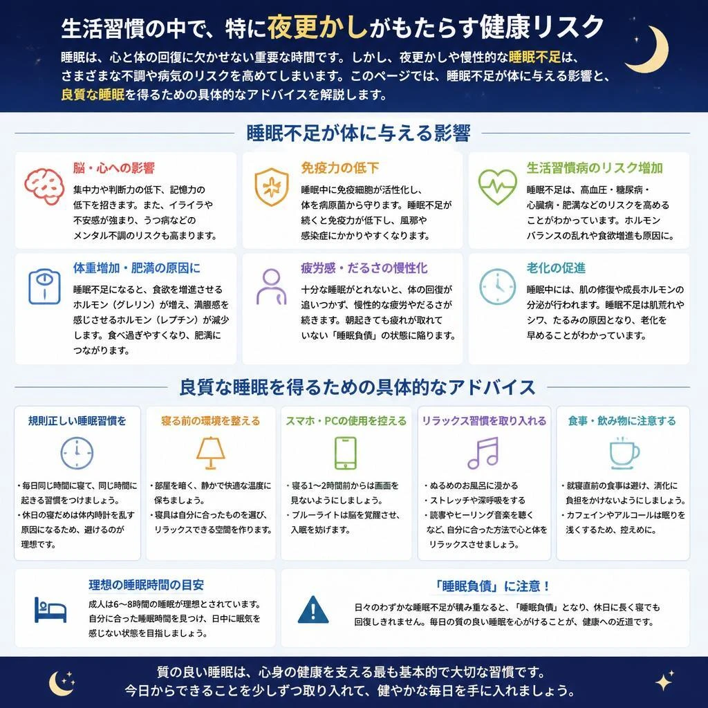 夜更かしは健康の大敵