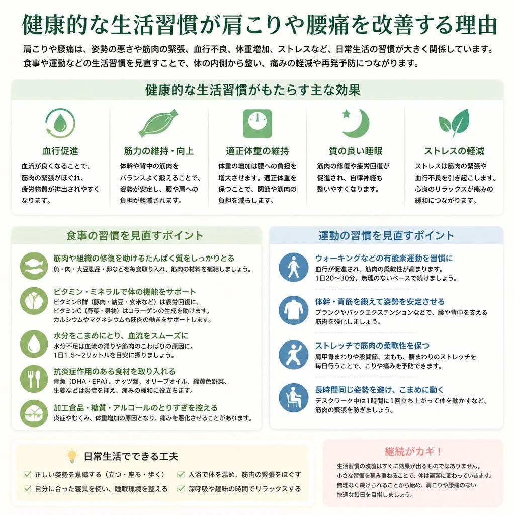 肩こり・腰痛を改善する生活習慣