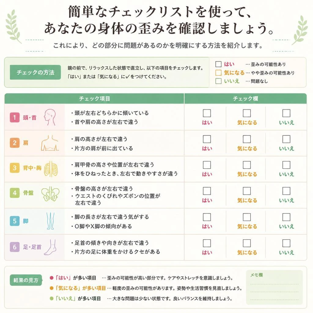 あなたの身体の歪みをチェック！