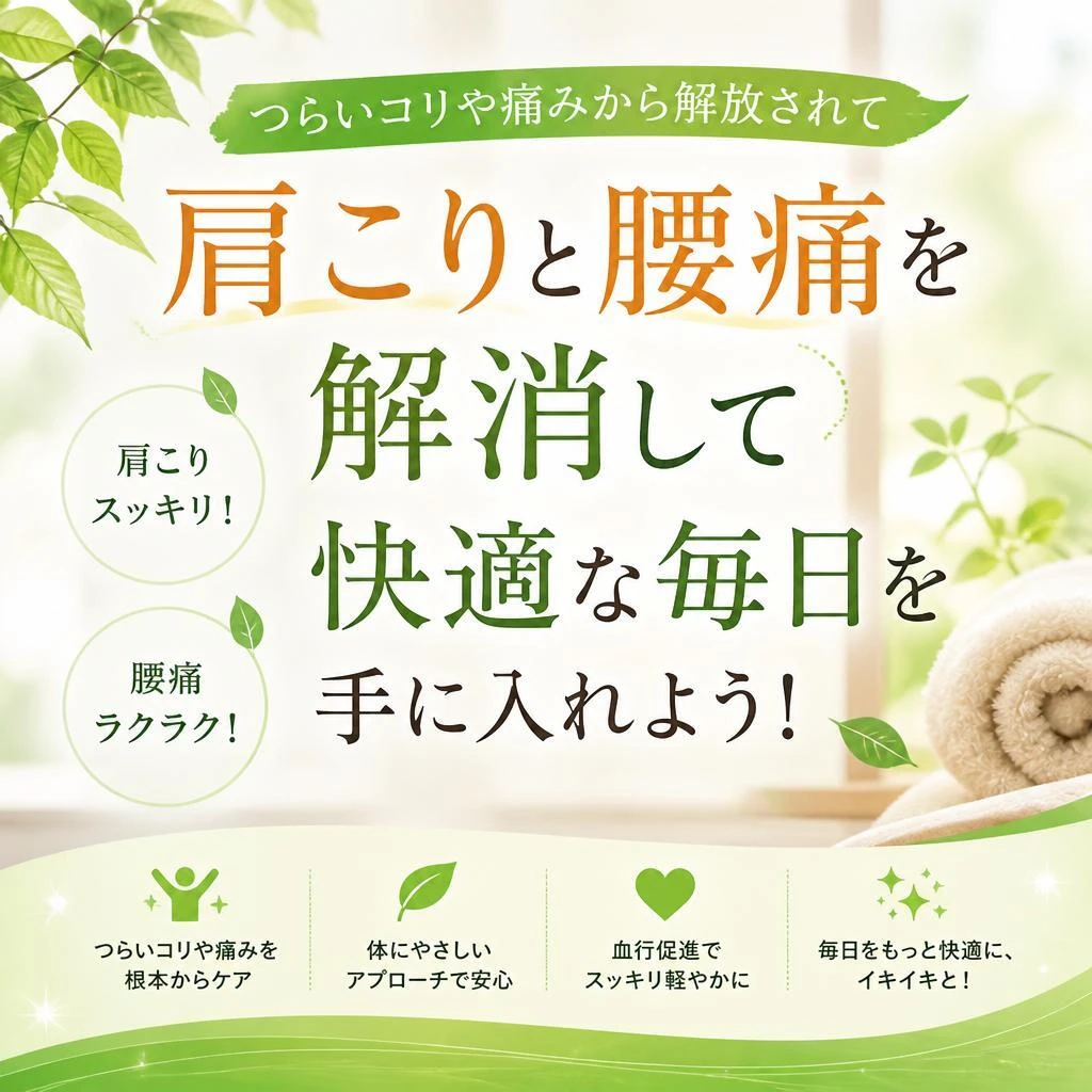 肩こりと腰痛を解消して快適な毎日を手に入れよう！