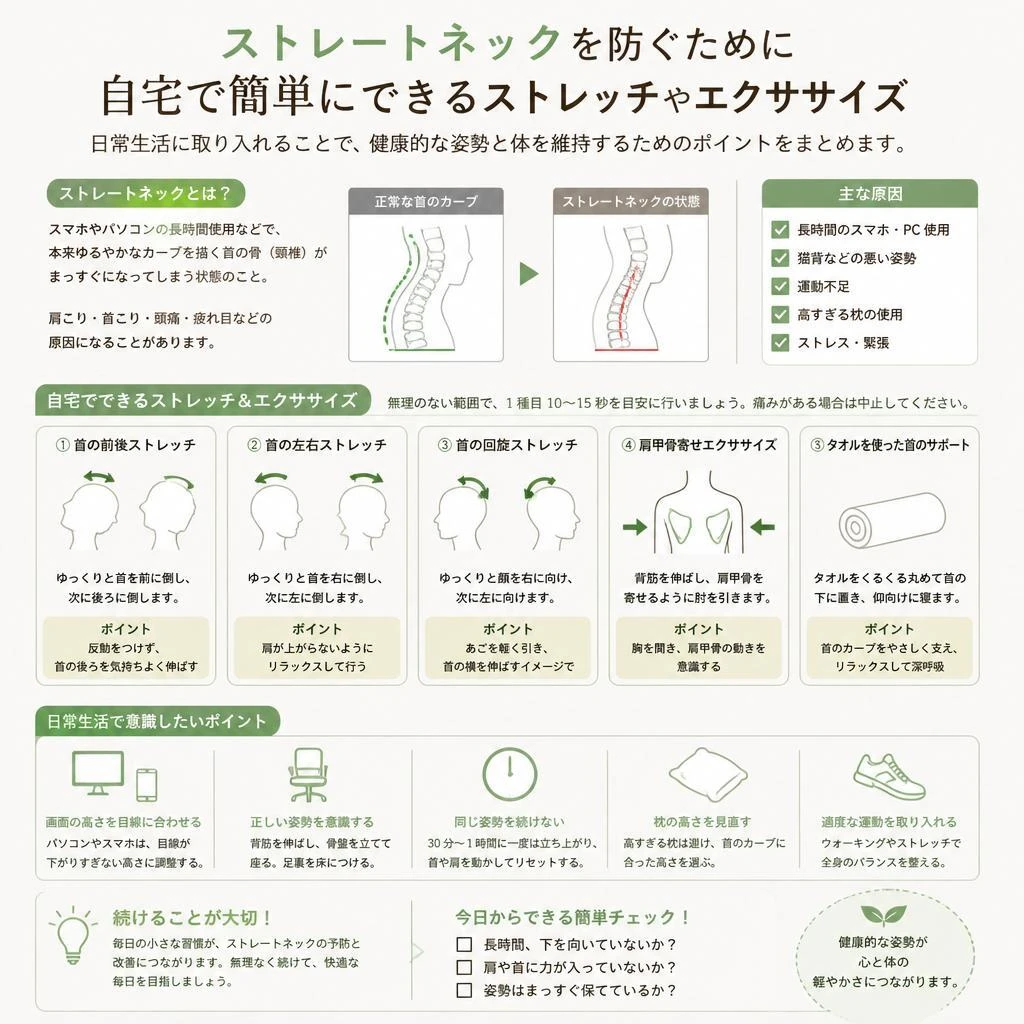 自宅でできるストレートネック防止の運動
