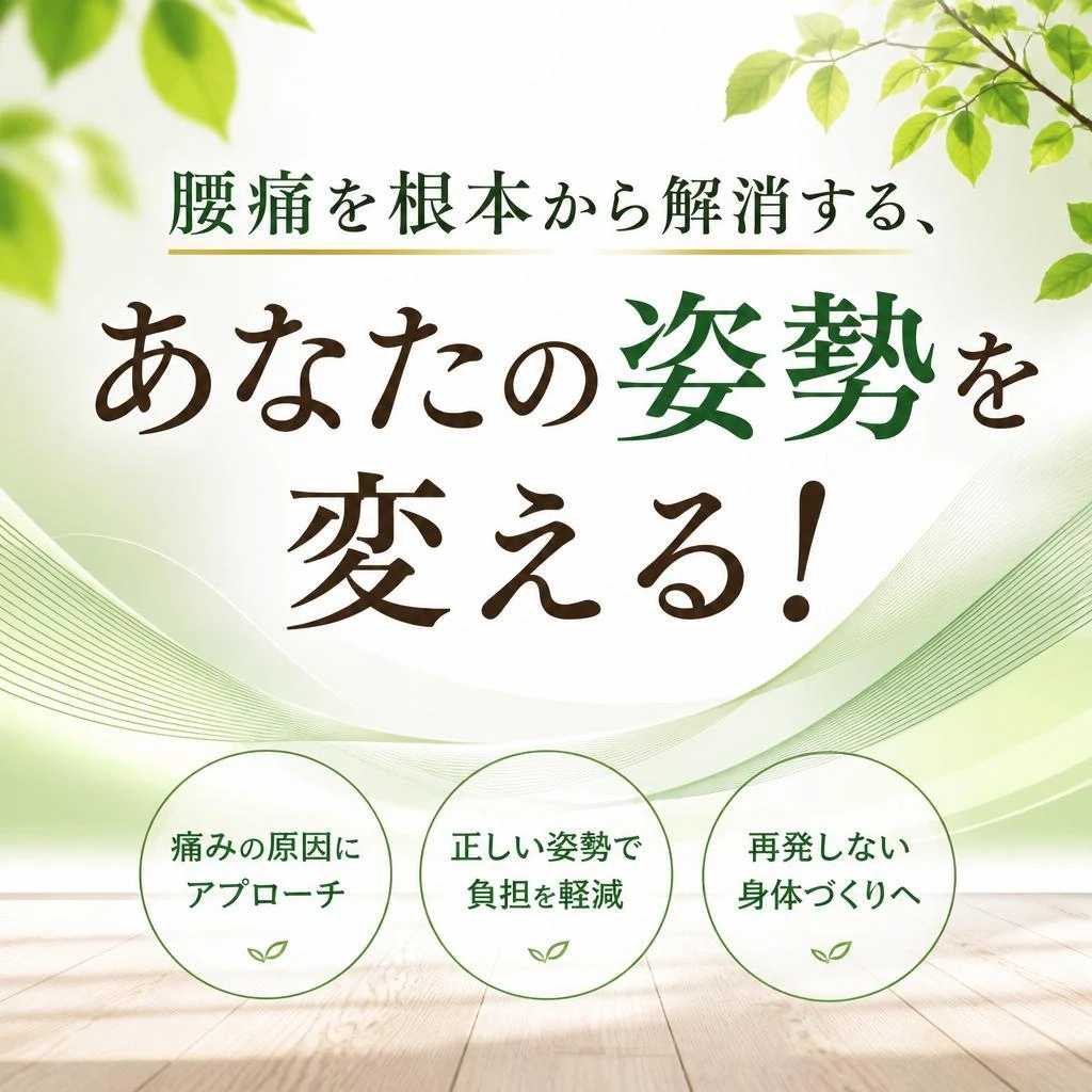 腰痛を根本から解消する、あなたの姿勢を変える！