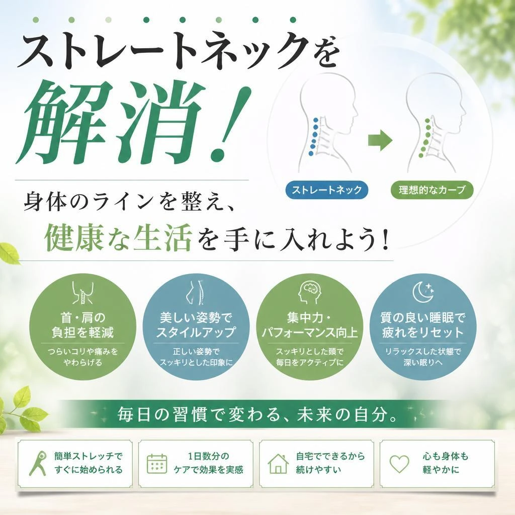 ストレートネックを解消！身体のラインを整え、健康な生活を手に入れよう！