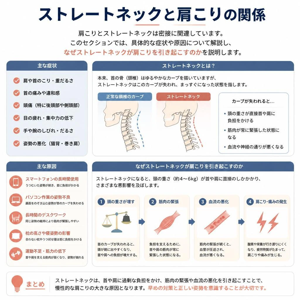 肩こりの原因とストレートネックの関連性