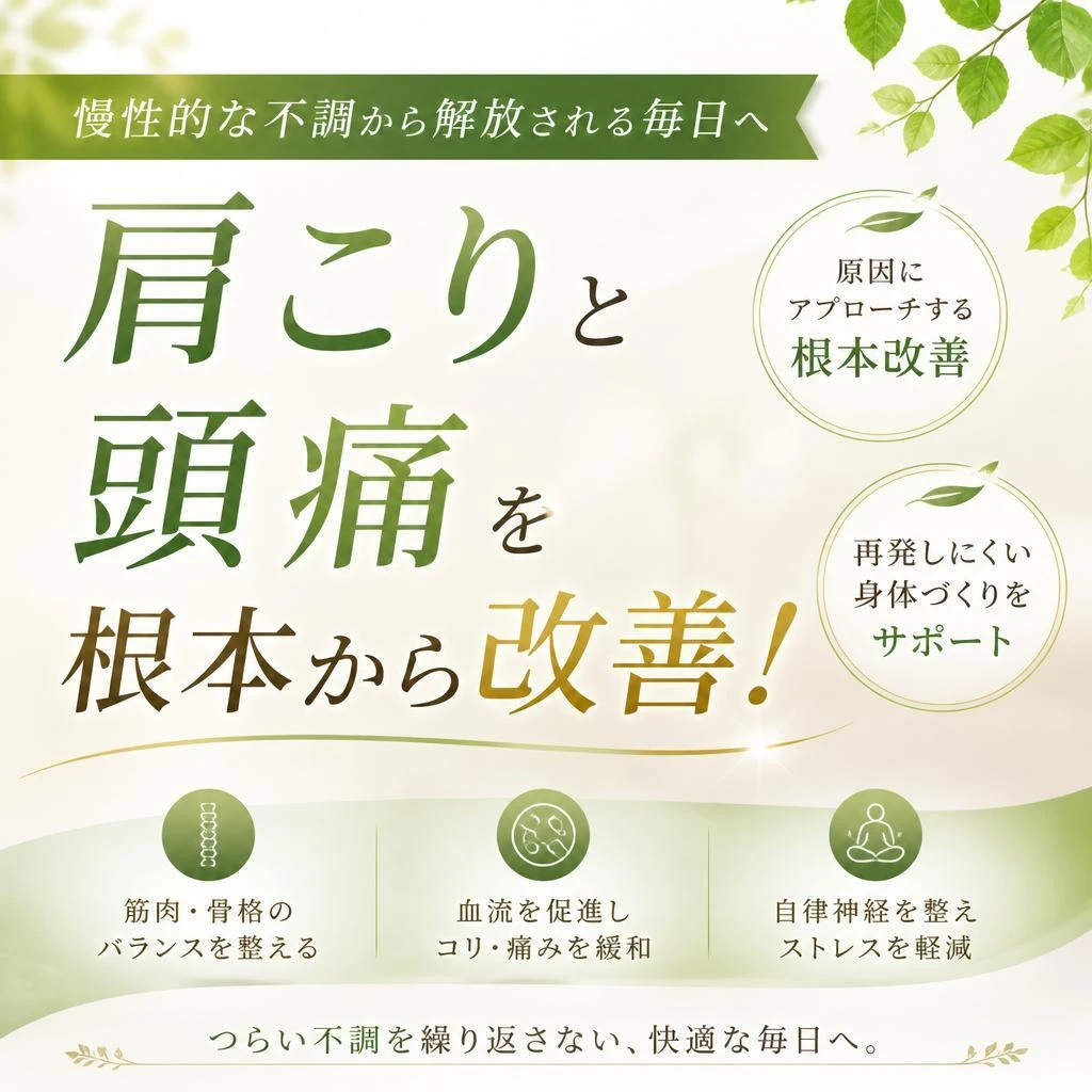 肩こりと頭痛を根本から改善！