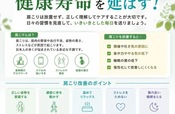 肩こりを理解し、健康寿命を延ばす！