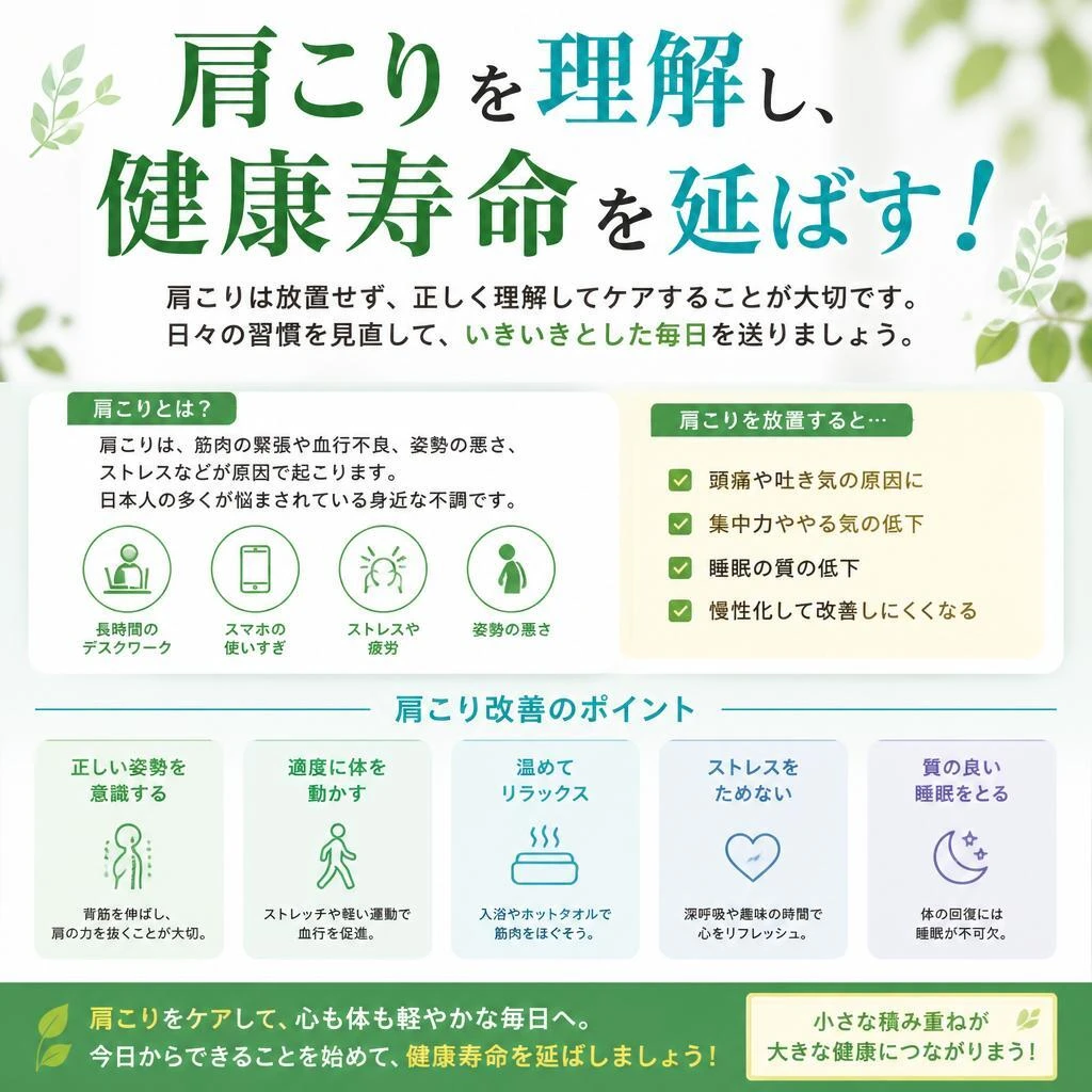 肩こりを理解し、健康寿命を延ばす！