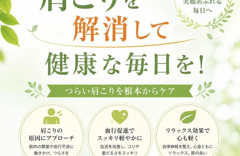 肩こりを解消して健康な毎日を！
