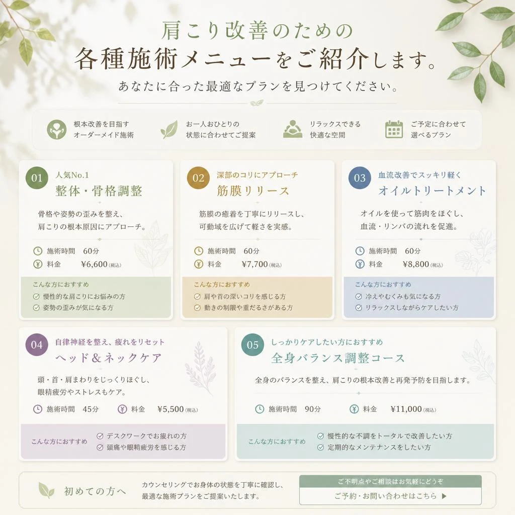 施術メニューのご紹介