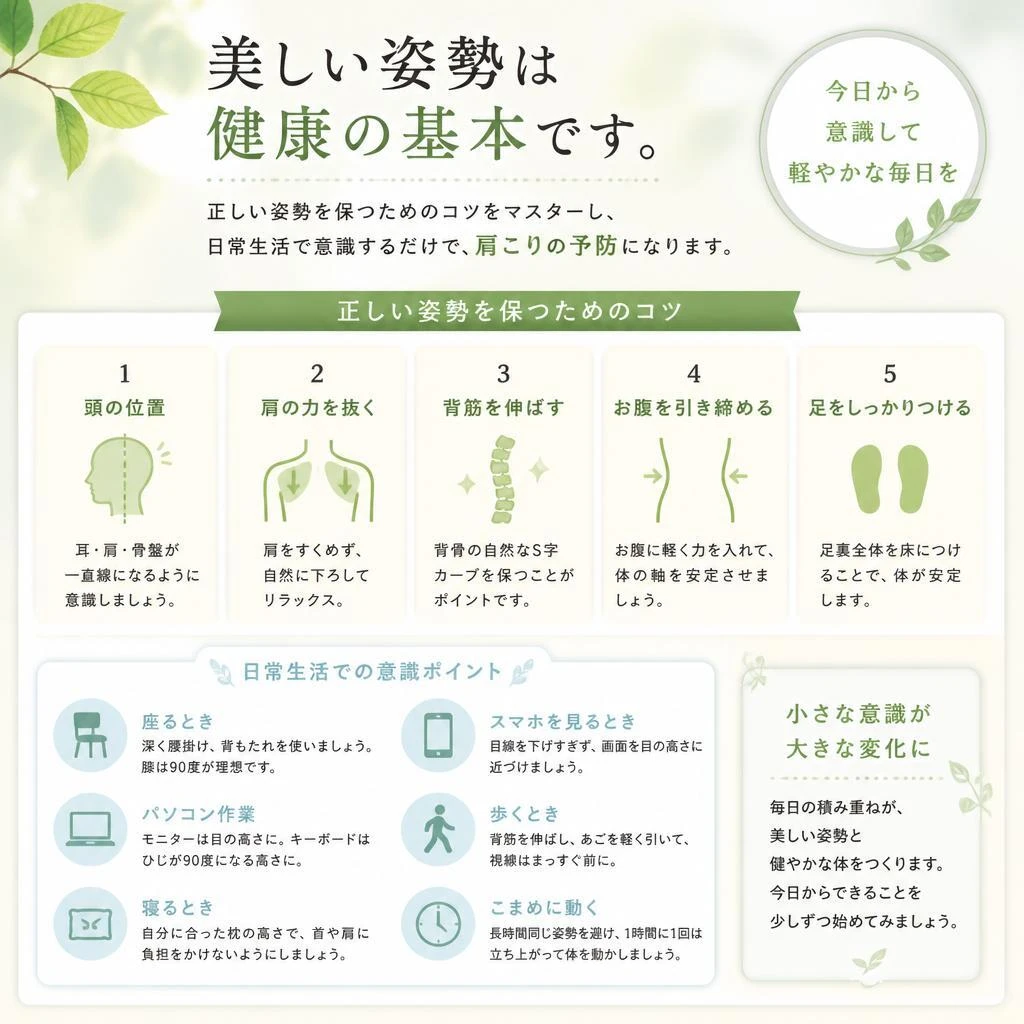 正しい姿勢を維持するためのポイント