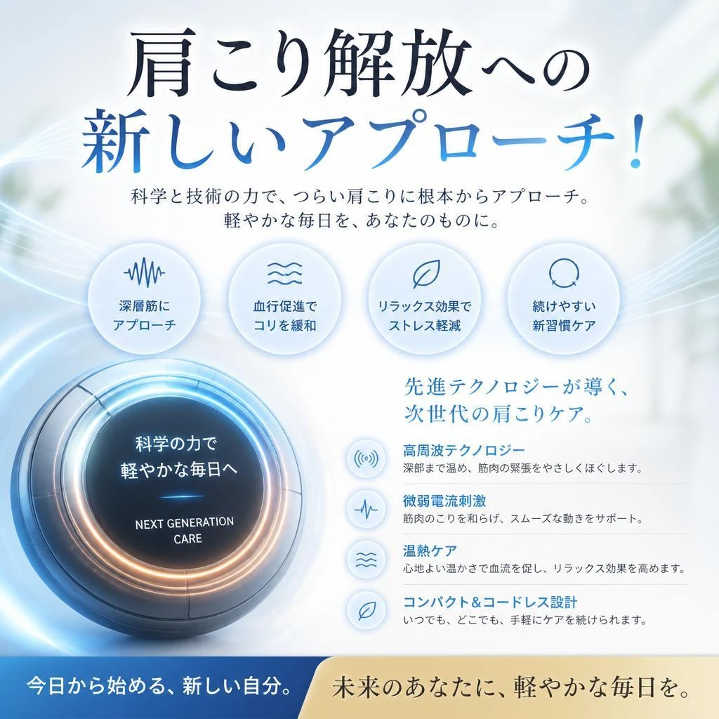 肩こり解放への新しいアプローチ！
