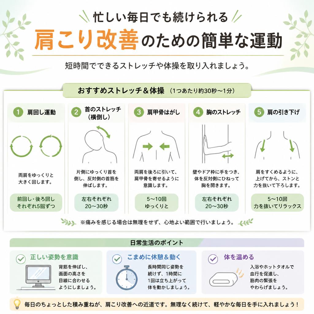 簡単にできる！肩こり解消の運動