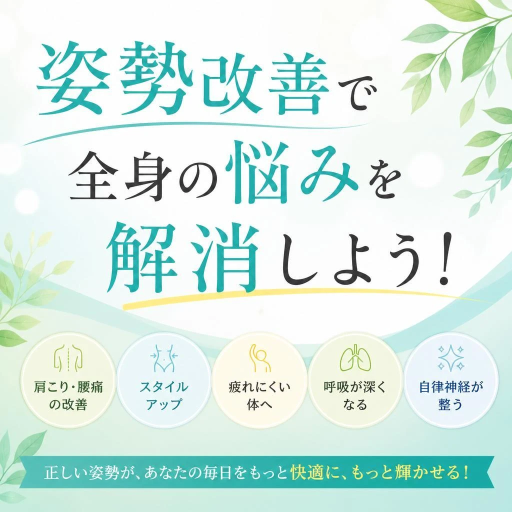 姿勢改善で全身の悩みを解消しよう！
