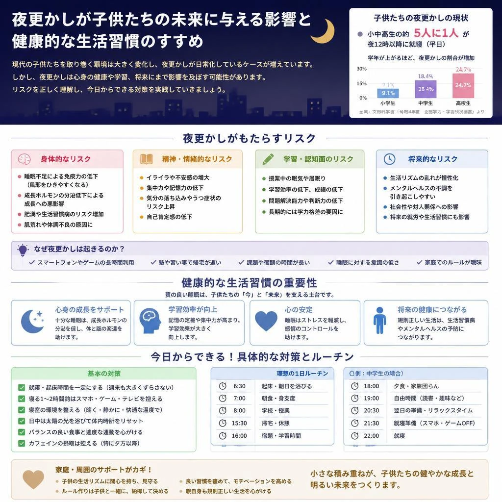夜更かしは健康の大敵！