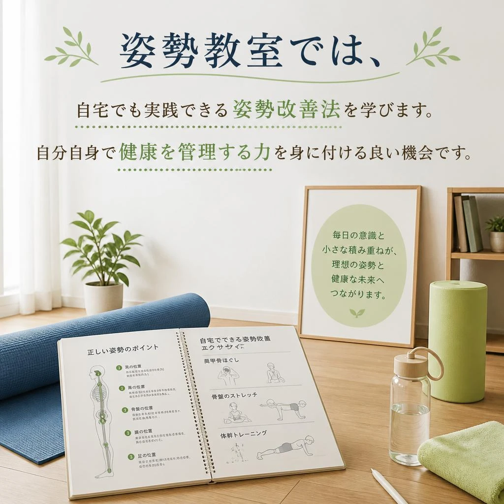 姿勢教室で知識を深め、自分で改善！