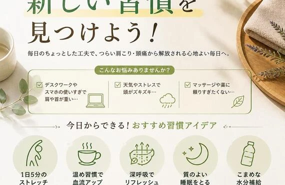 肩こりと頭痛を解消する新しい習慣を見つけよう！