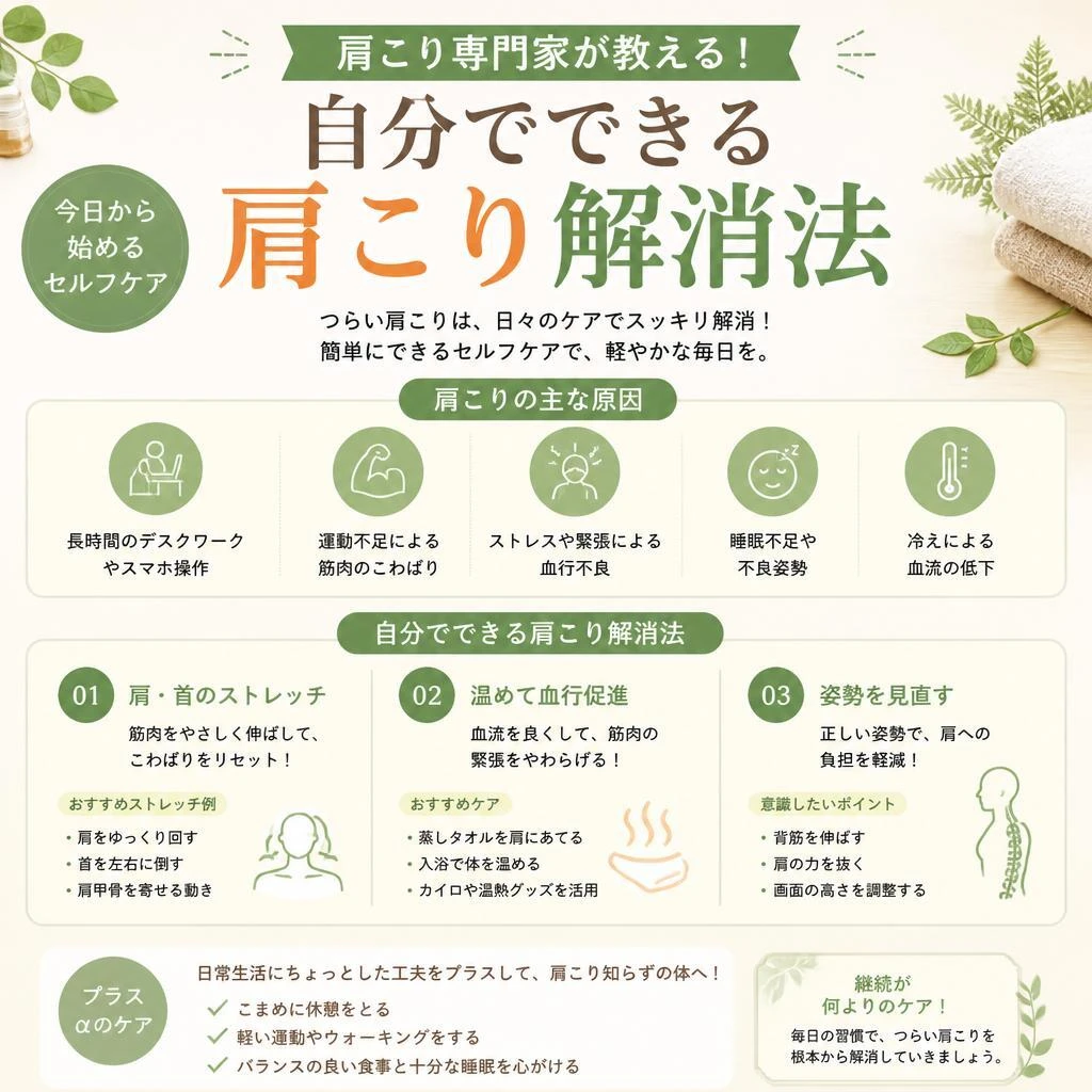 肩こり専門家が教える！自分でできる肩こり解消法