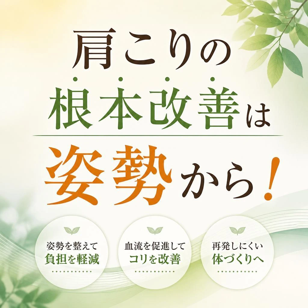 肩こりの根本改善は姿勢から！