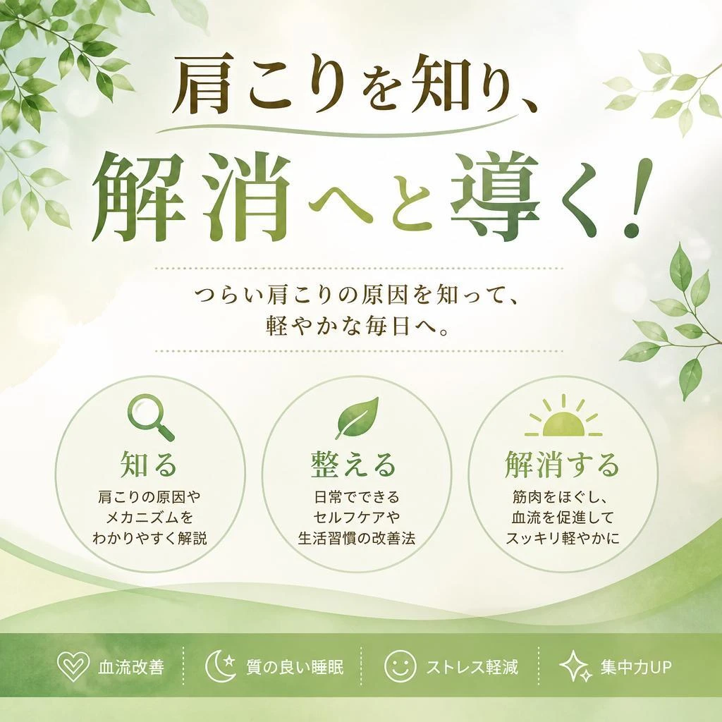 肩こりを知り、解消へと導く！