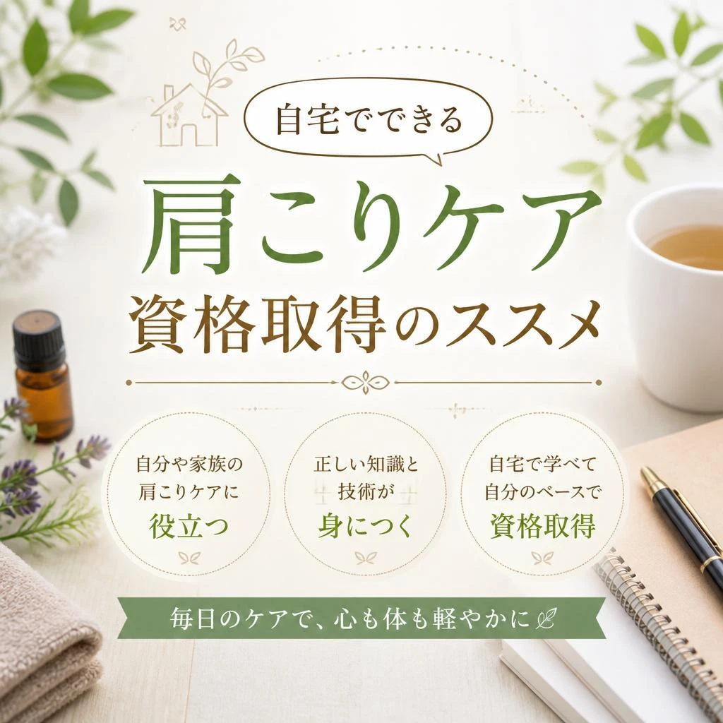 自宅でできる肩こりケア資格取得のススメ