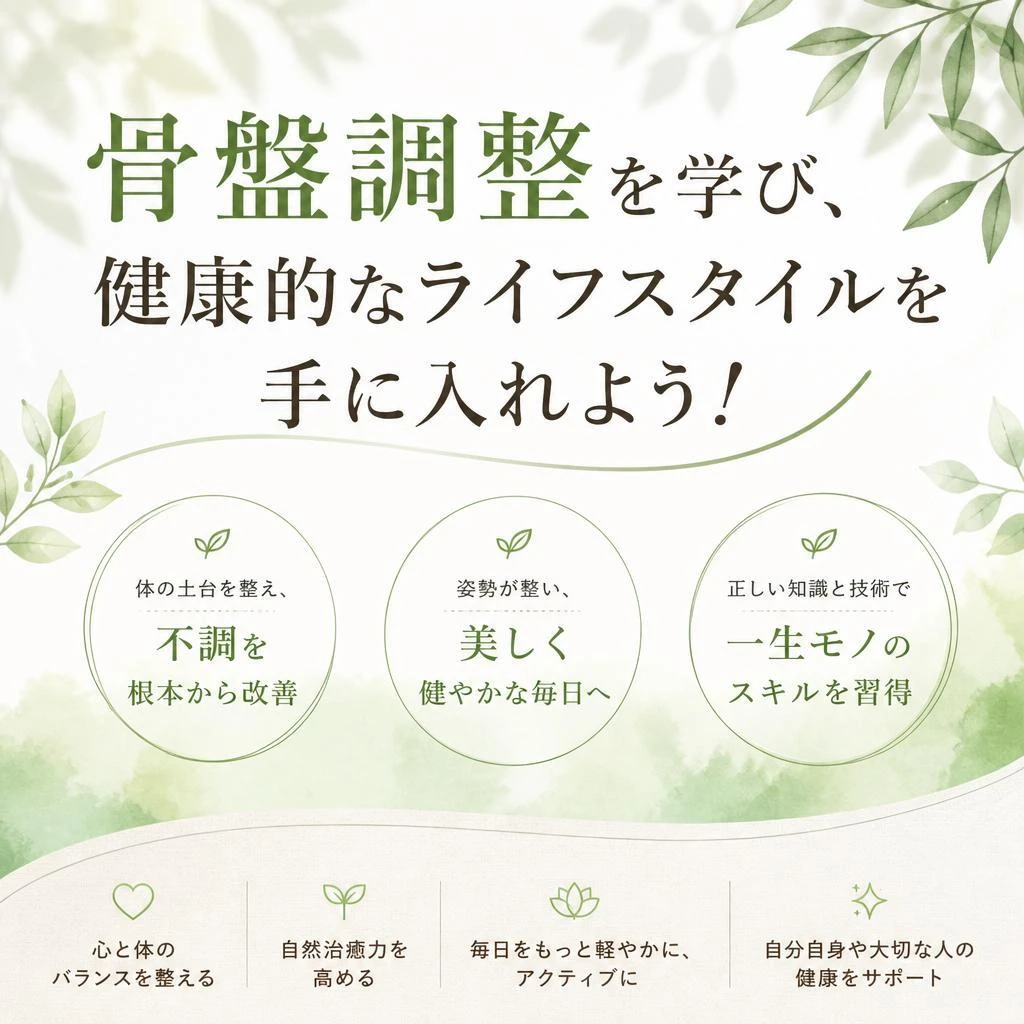 骨盤調整を学び、健康的なライフスタイルを手に入れよう！
