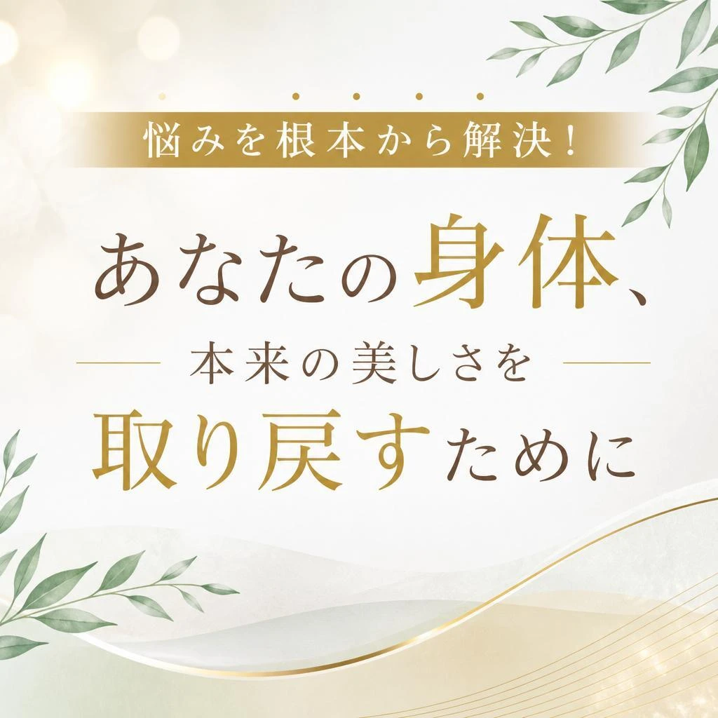 悩みを根本から解決！あなたの身体、本来の美しさを取り戻すために