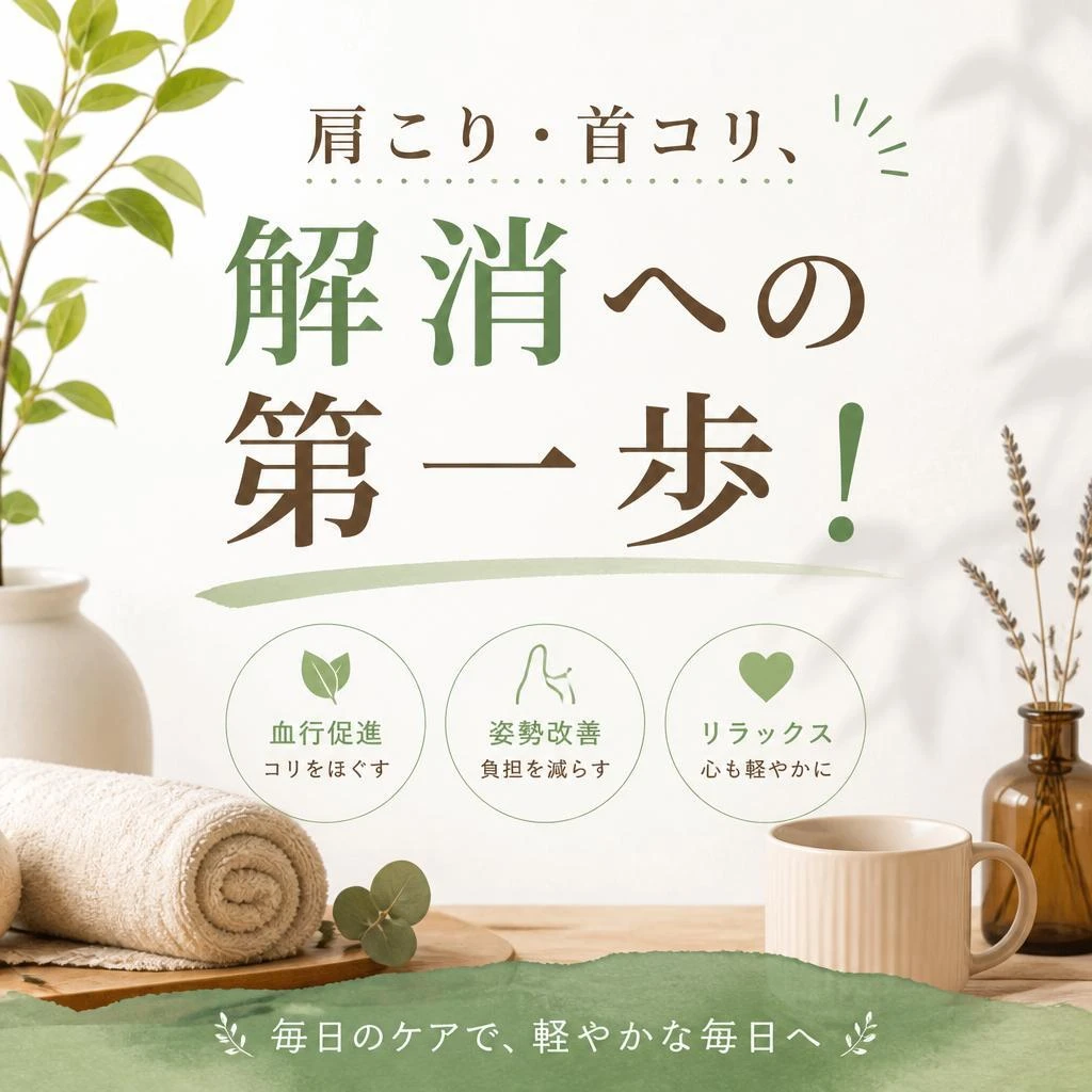 肩こり・首コリ、解消への第一歩！