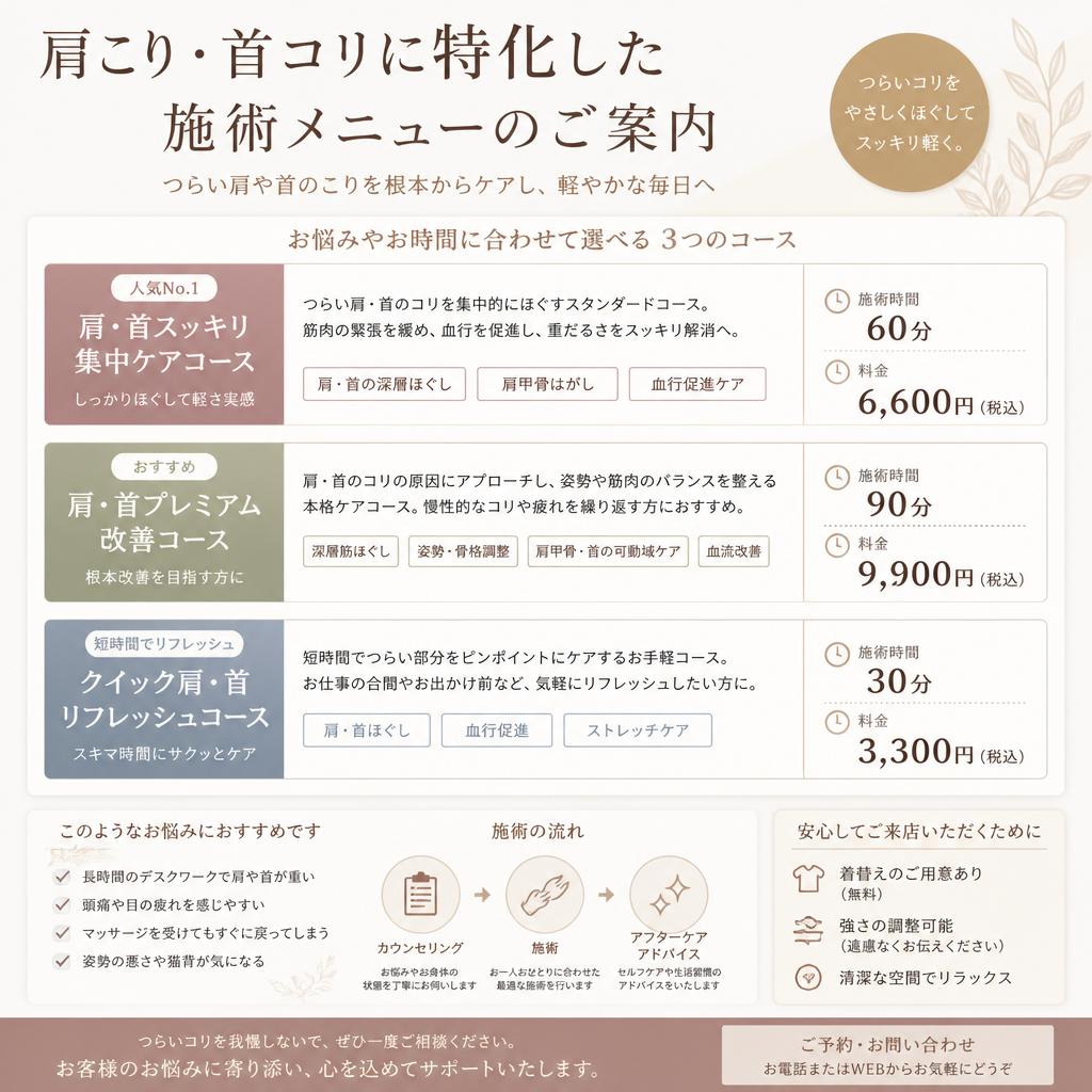 施術メニューのご案内