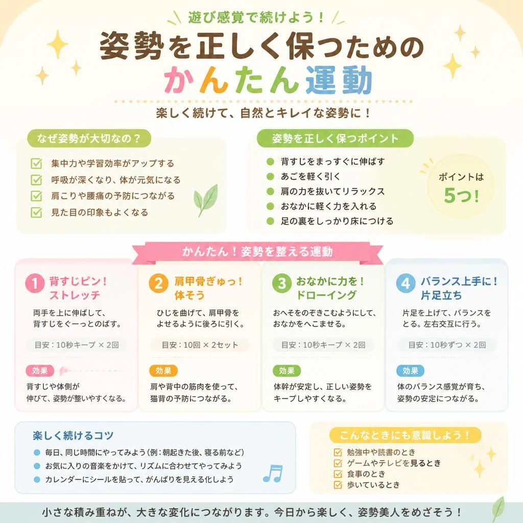 健康維持のための姿勢改善法