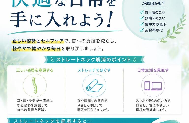 ストレートネックを解消し、快適な日常を手に入れよう！