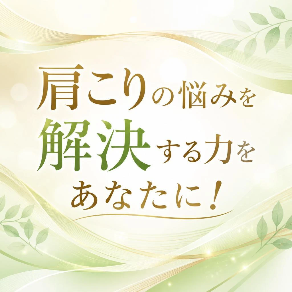 肩こりの悩みを解決する力をあなたに！