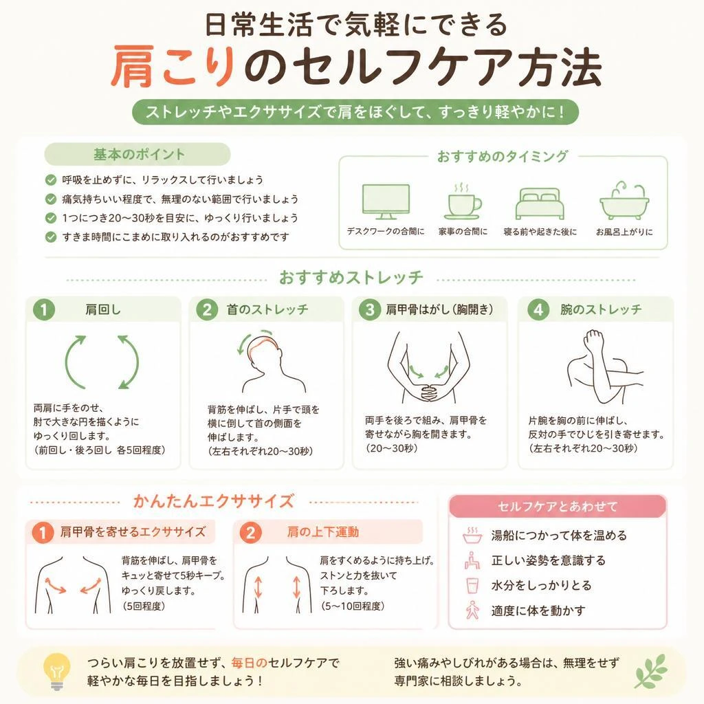 簡単にできる！肩こりセルフケア方法