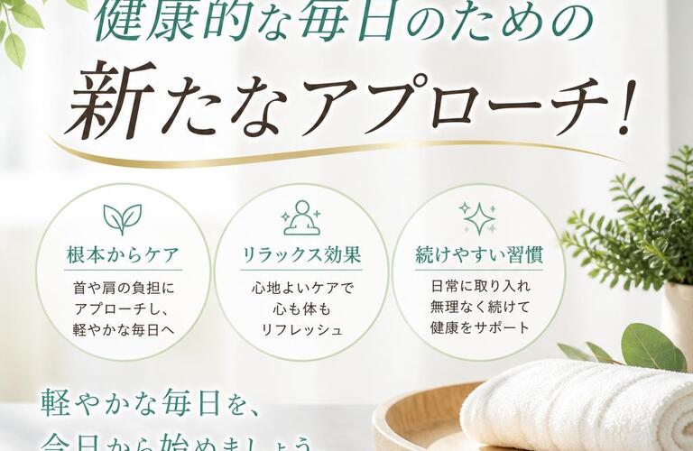肩こりや首コリに悩むあなたへ、健康的な毎日のための新たなアプローチ！