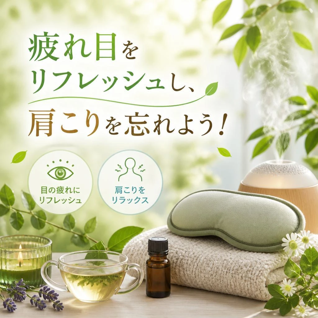 疲れ目をリフレッシュし、肩こりを忘れよう！